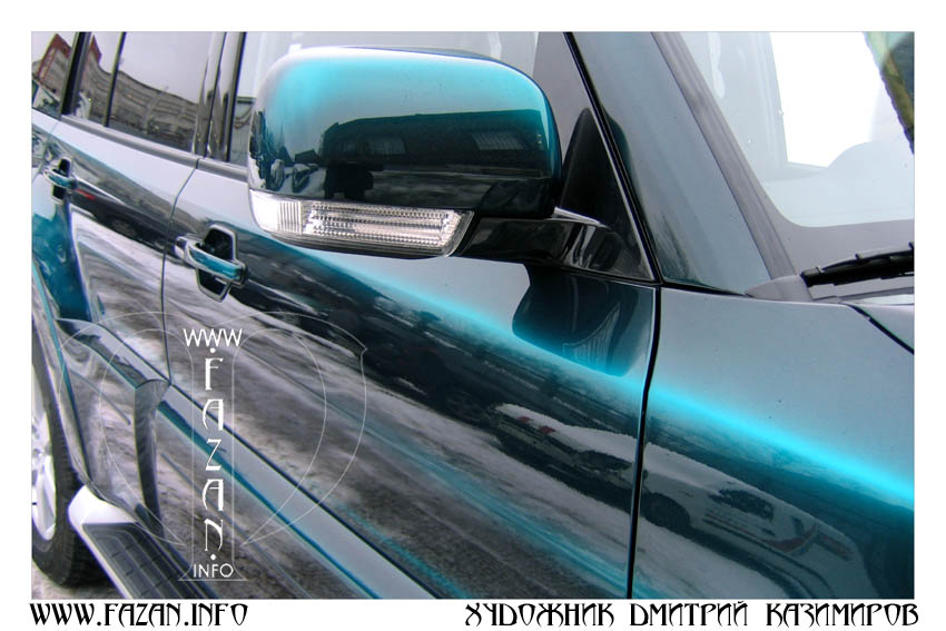 Эксклюзивная покраска темно-синего Mitsubishi Pajero 4. Фото 03.
