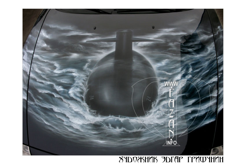 Аэрография на авто BMW Z4. "Подводная лодка". Фото 05.