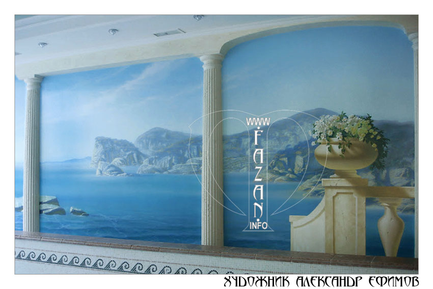 Художественная роспись стен в частном бассейне, фото 33.