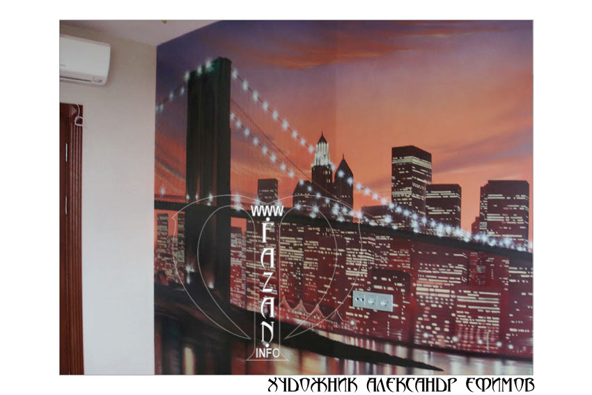 Роспись стен в офисе "Нью-Йорк", фото 03.