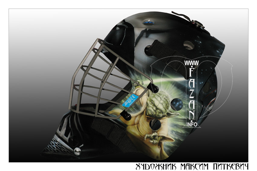 Аэрография на хоккейный шлем по мотивам фильма "Звездные войны". Фото 08.