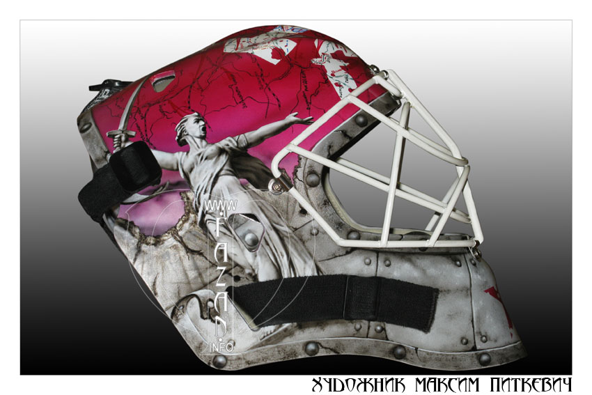 Аэрография на хоккейном шлеме вратаря. Фото 09.