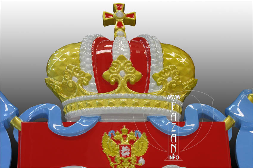 Роспись деревянной модели герба Санкт-Петербурга, фото 03