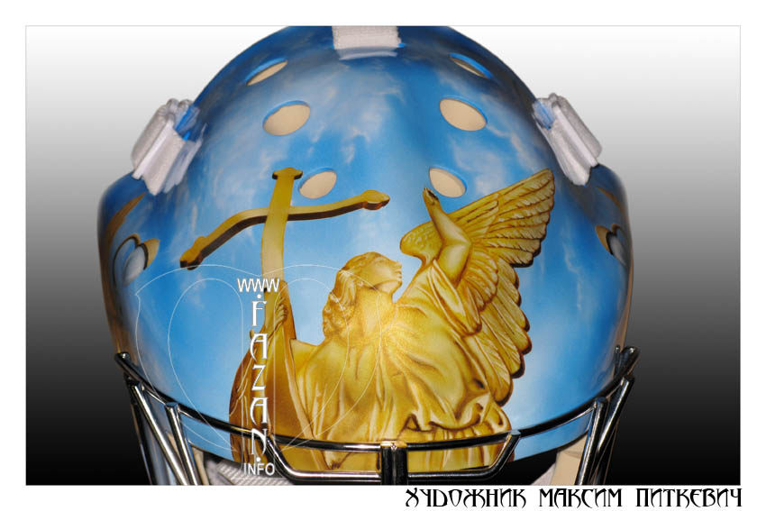 Аэрография на хоккейном вратарском шлеме. Фото 02.