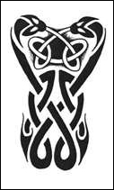 Кельтский орнамент, изображающий змею.