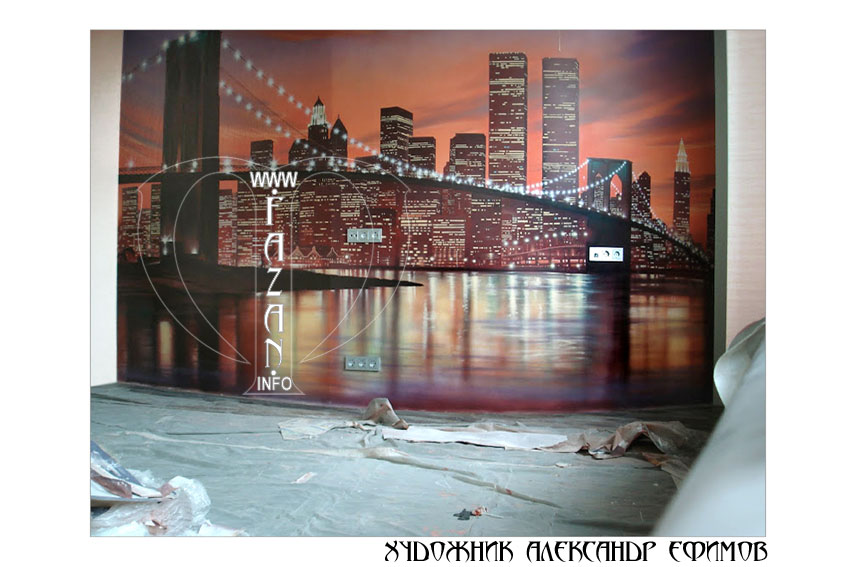 Роспись стен в офисе "Нью-Йорк", фото 04.