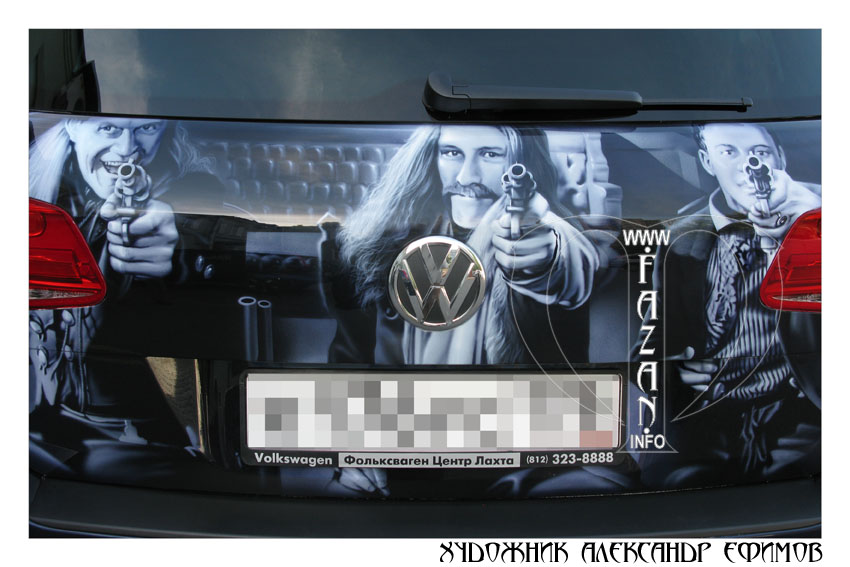 Аэрография на Volkswagen Touareg по мотивам фильма "Мертвец", фото 13.