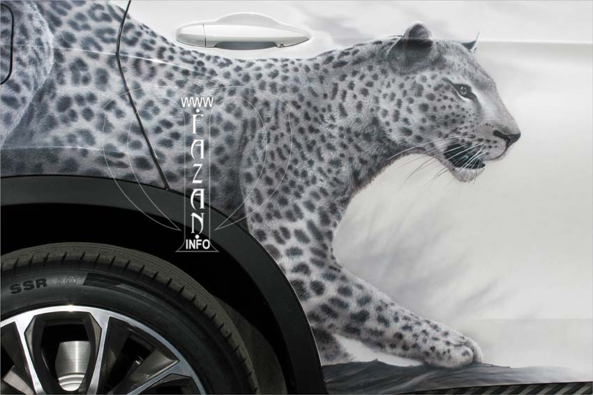 Аэрография леопарда на автомобиле BMW X6, фото 07.