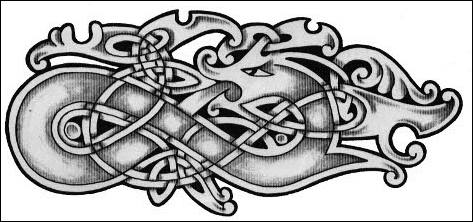 Кельтский узор, изображающий дракона