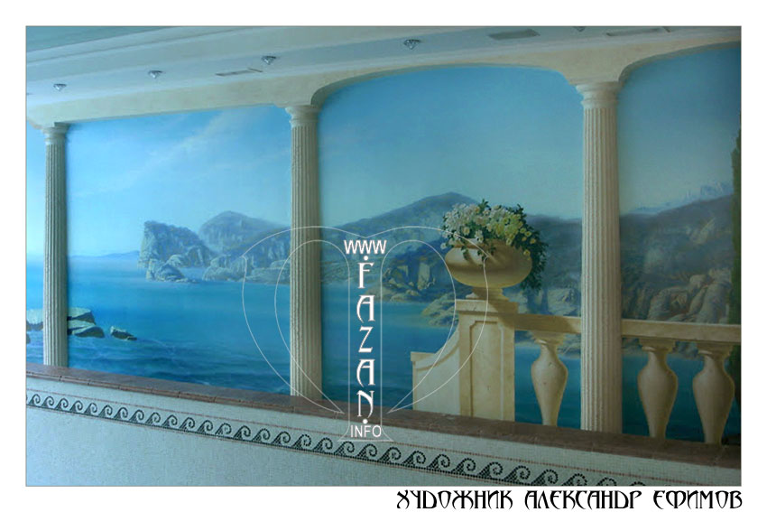 Художественная роспись стен в частном бассейне, фото 07.