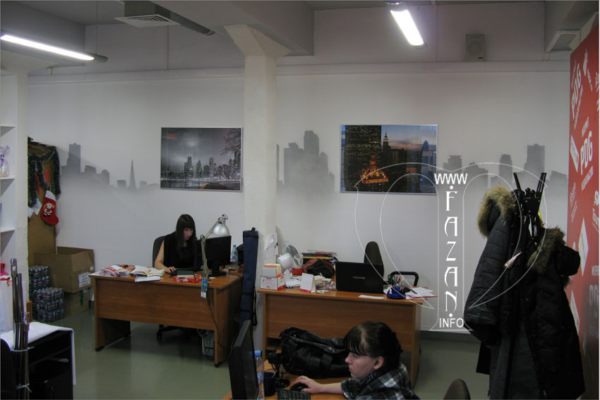 Аэрография стен в офисе интернет-издательства, фото 01.