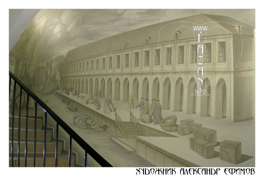 Аэрография на стенах Санкт-Петербургской таможни, фото 02.