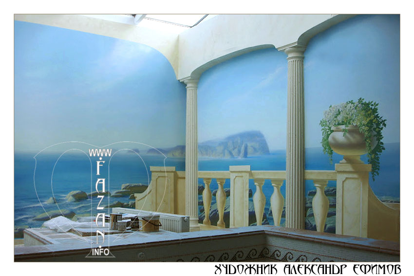 Художественная роспись стен в частном бассейне, фото 28.