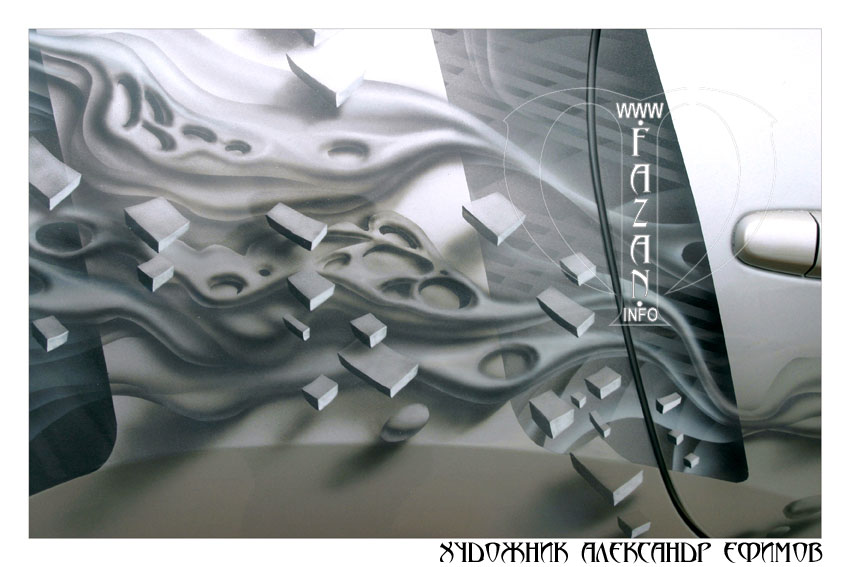 Абстрактный рисунок на автомобиле Toyota RAV4. Фото 16.
