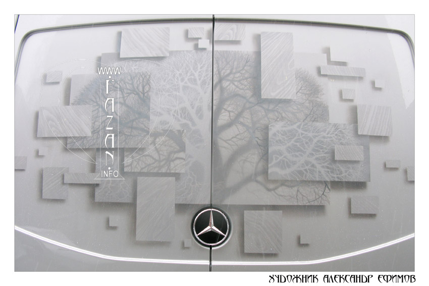 Аэрография на грузовом автомобиле Mercedes Sprinter. Фото 14.