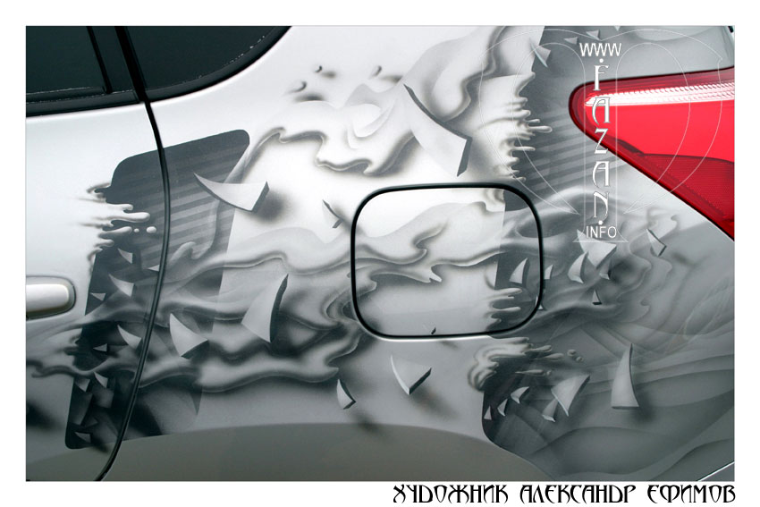 Абстрактный рисунок на автомобиле Toyota RAV4. Фото 07.