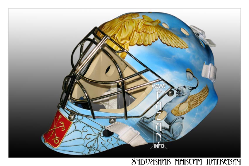 Аэрография на хоккейном вратарском шлеме. Фото 05.