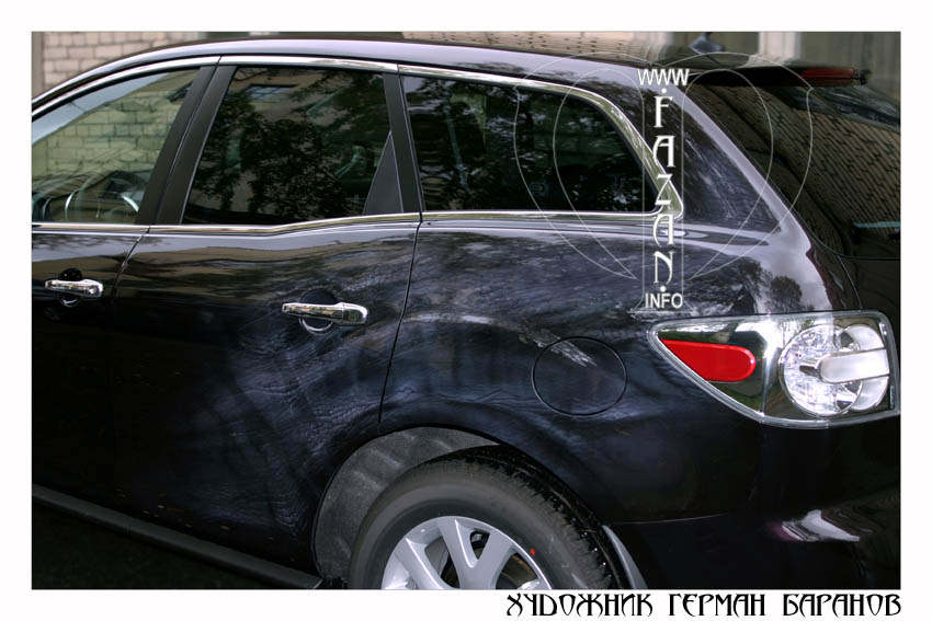 Аэрография Змеиная кожа на сиреневом авто Mazda CX-7. Фото 02.