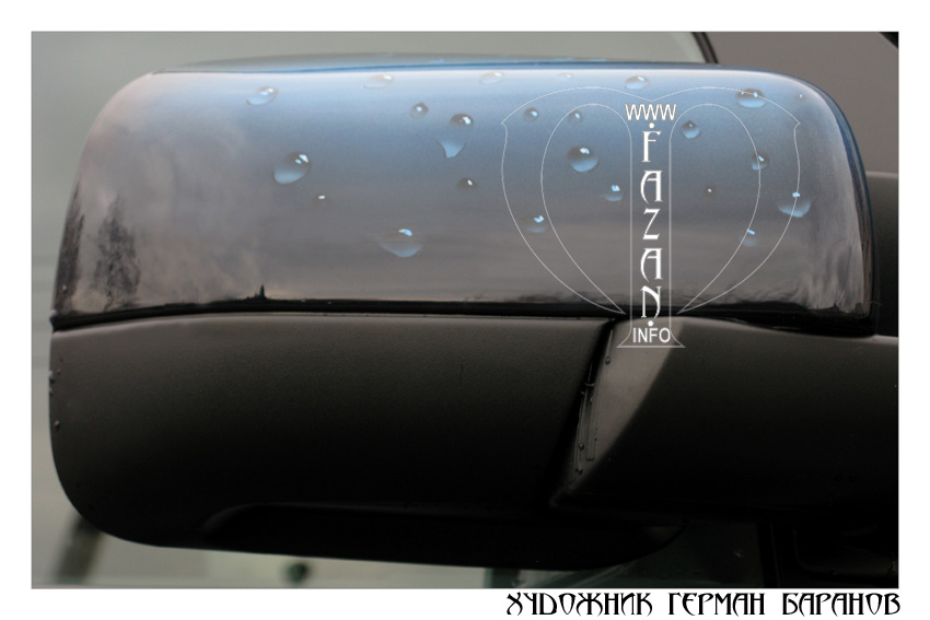 Аэрография на синем автомобиле Land Rover Discovery 4. Капли дождя. Фото 25.