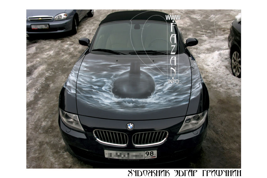 Аэрография на авто BMW Z4. "Подводная лодка". Фото 02.