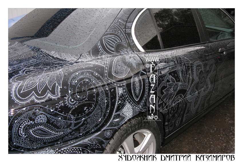 Аэрография Пейсли на автомобиле Jaguar X-Type. Фото 10.