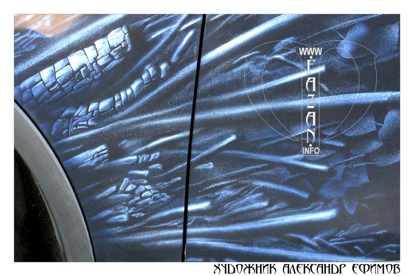 Аэрография на Volkswagen Touareg по мотивам фильма "Мертвец", фото 09.