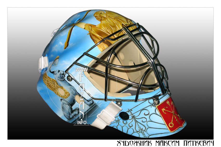 Аэрография на хоккейном вратарском шлеме. Фото 03.