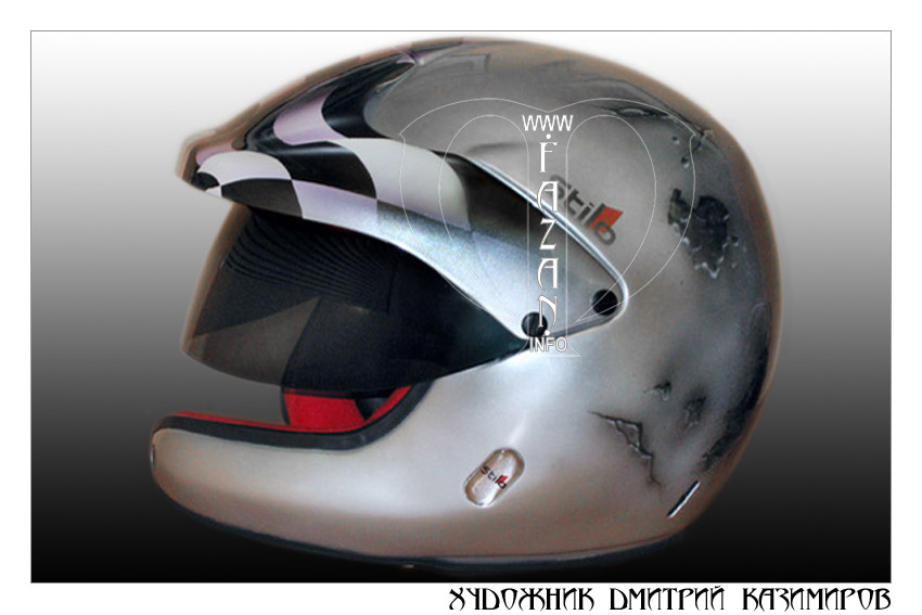 Аэрография на автомобильном шлеме. Фото 04.