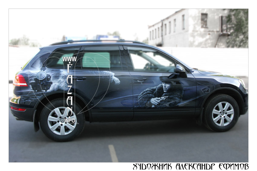 Аэрография на Volkswagen Touareg по мотивам фильма "Мертвец", фото 17.