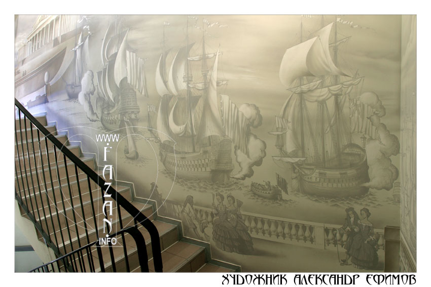 Аэрография на стенах Санкт-Петербургской таможни, фото 08.